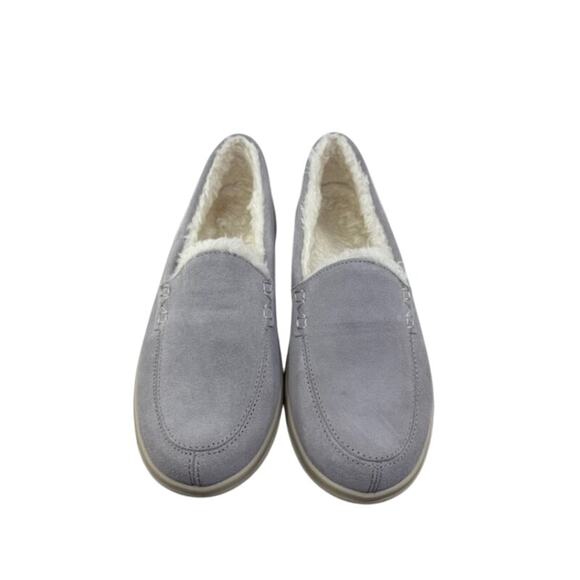 Vionic Lynez Slipper Suede Slip-On Faux Fur Lining Light Grey Womens Size 8.5 - Picture 1 of 9
